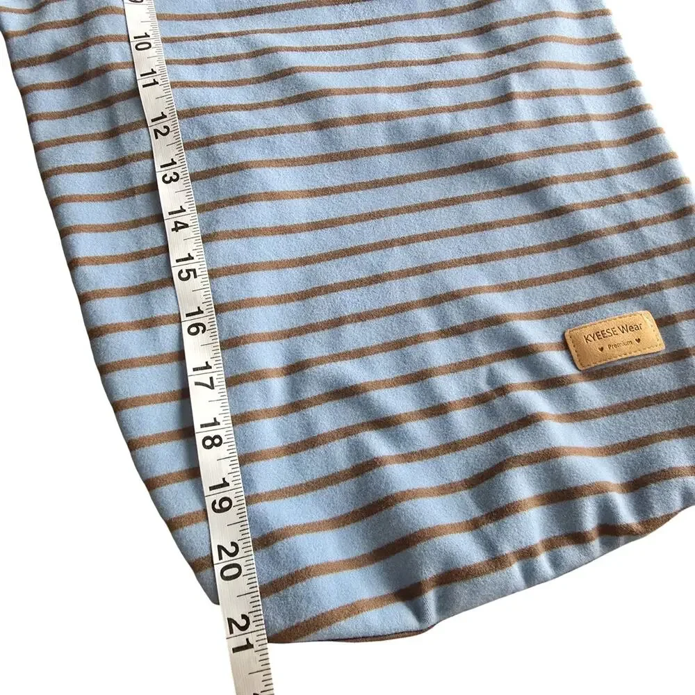 Kyeese Wear Dog Shirt XXL Blue Brown Striped Raglan Pet Tee NWT
